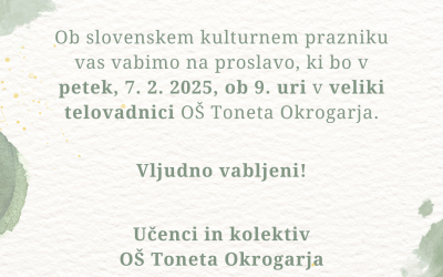 Proslava ob slovenskem kulturnem prazniku – Prešernov dan